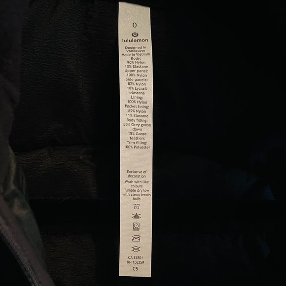 NWT Lululemon Down for It All Zip Up Running Puffer Vest - Black Size 0, XS - Picture 4 of 10